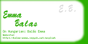 emma balas business card